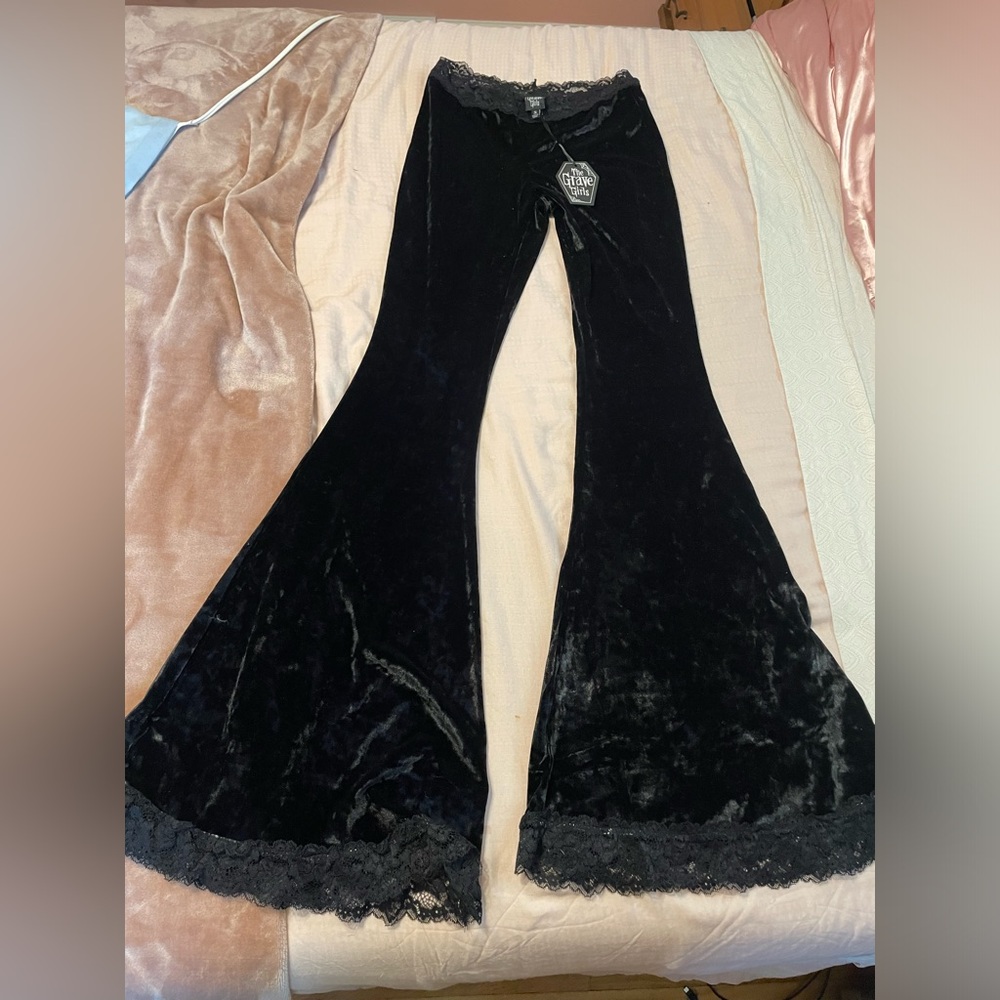 Dolls Kill Traditional Alchemy Flared Leggings Black